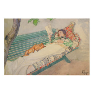 Woman Lying on a Bench, 1913 Wood Wall Art