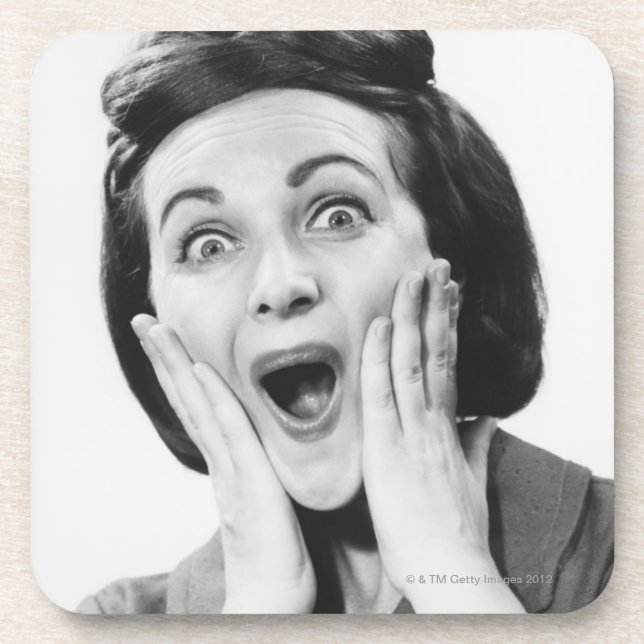 Woman Making Face Drink Coaster (Front)