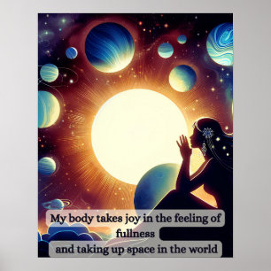 Woman Meditating on Body Positivity Poster