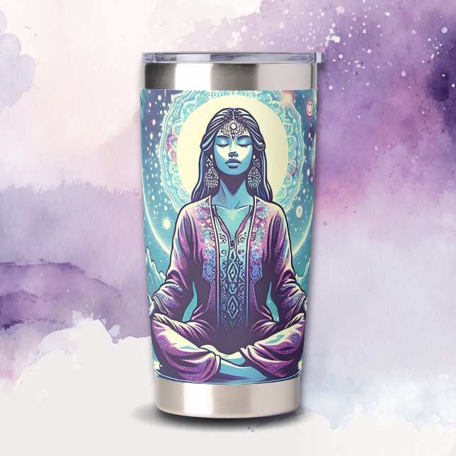 Woman Meditating Spiritual Serene Art Insulated Tumbler (Creator Uploaded)