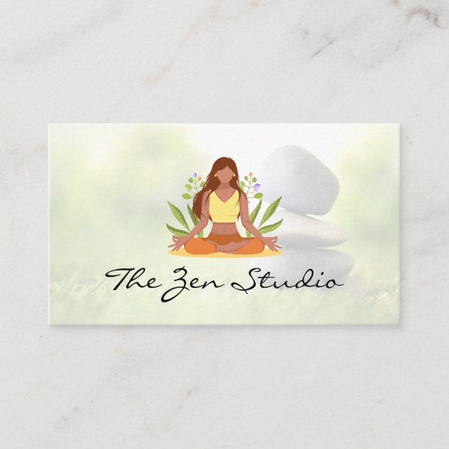 Woman Meditating | Stacked Stones  Appointment Card (Front)