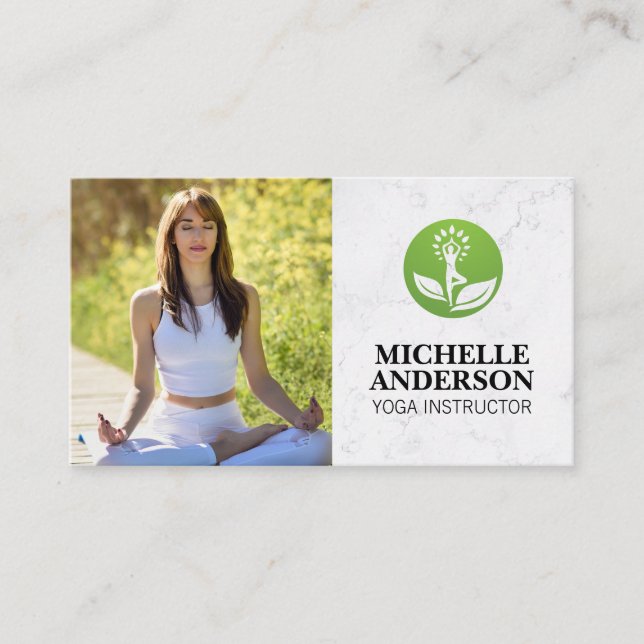 Woman Meditating | Yoga Business Card (Front)