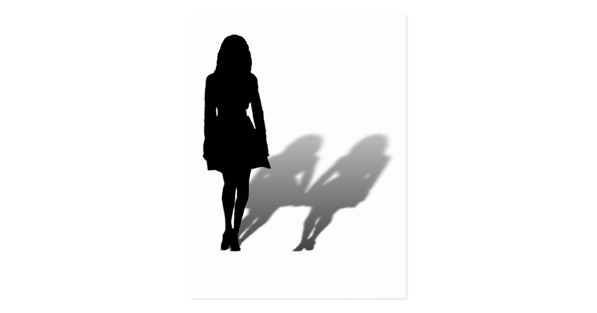 Woman Missing Woman Silhouette Postcard | Zazzle.com