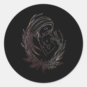 Woman Mother Baby Midwife Doula Classic Round Sticker