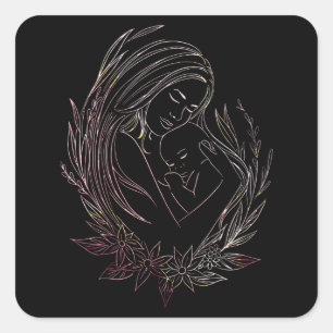 Woman Mother Baby Midwife Doula Square Sticker
