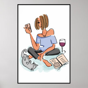 Woman Multi-Tasking Printable Poster