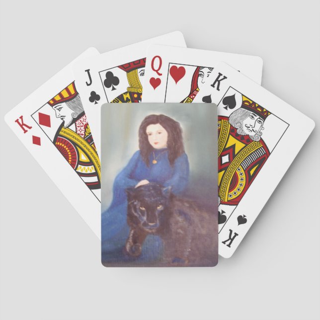 Woman n Black Panther Playing Cards (Back)