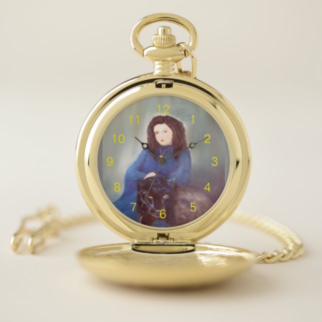 Woman n Black Panther Pocket Watch (Inside)