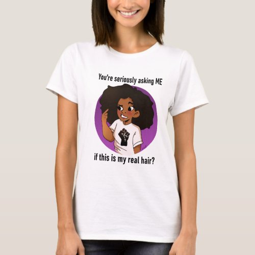 Woman Natural Afro Hair Graphic T_Shirt
