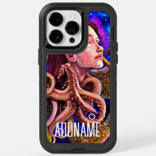 Woman Octopus Artwork with Personalized Name OtterBox iPhone 14 Pro Max Case