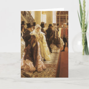 Woman of Fashion by Tissot, Vintage Victorian Art Holiday Card