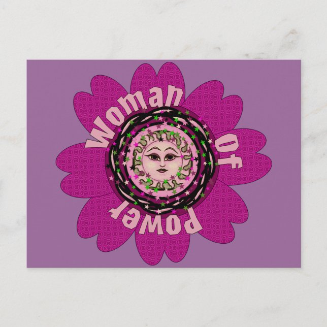 Woman Of Power Flower Postcard (Front)