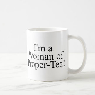 woman of proper tea white coffee mug