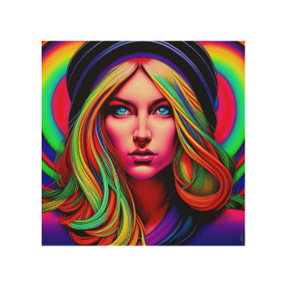 Woman of the 60's wood wall art