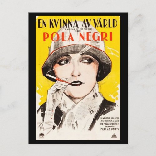 Woman of the World Swedish 1925 Film Postcard
