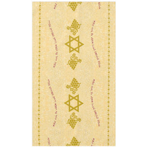 Woman of Valor tablecloth in pumpkin and tomato