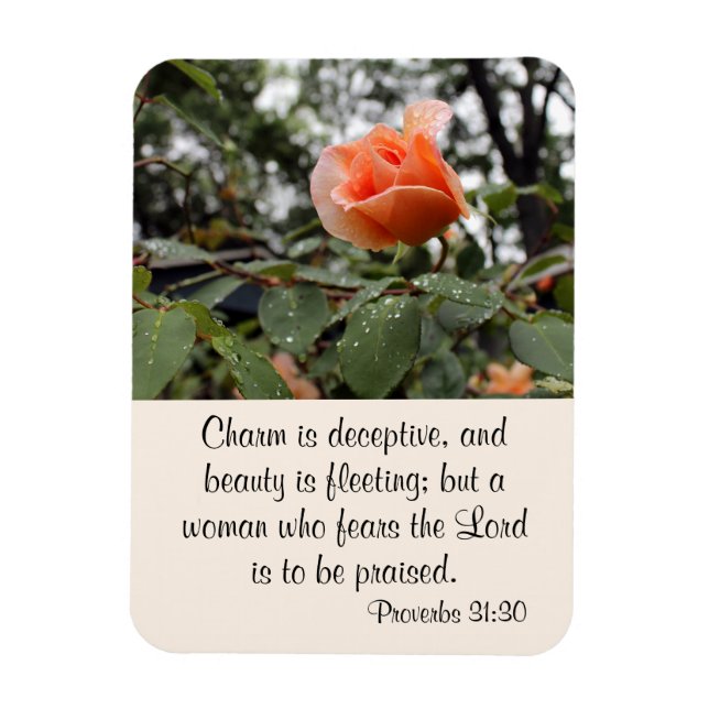 Woman of Virtue Rose Magnet (Vertical)