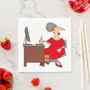 Woman Office Worker Napkins
