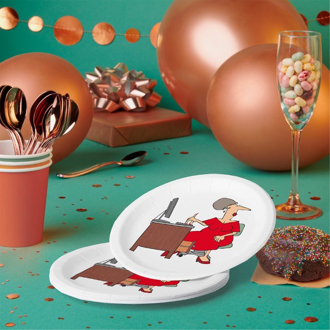Woman Office Worker Paper Plates (Creator Uploaded)
