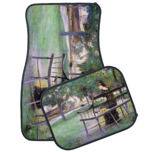 Woman on a Bench (by Edwin Austin Abbey) Car Floor Mat