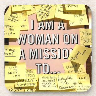 Woman on A Mission, Motivational Beverage Coaster