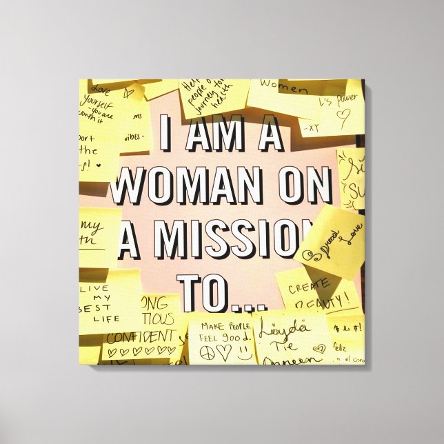Woman on A Mission, Motivational Canvas Print (Front)