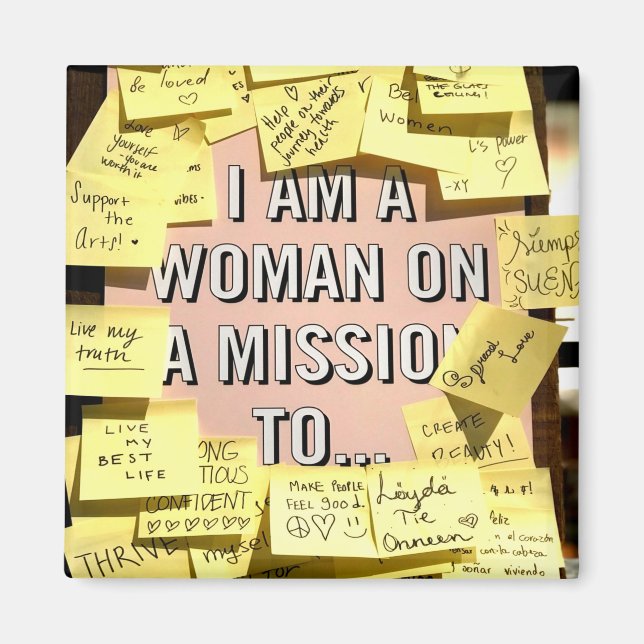 Woman on A Mission, Motivational Magnet (Front)