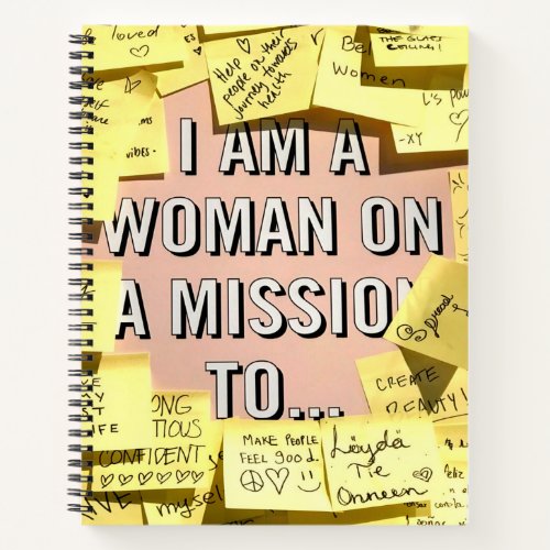 Woman on A Mission Motivational Notebook