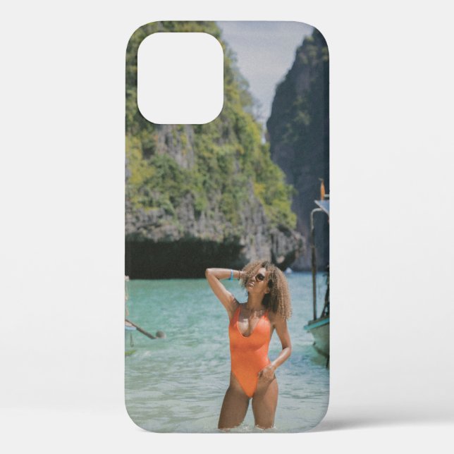 Woman on body of water between brown boats Case-Mate iPhone case (Back)