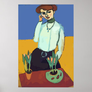 Woman on Cell Phone  Matisse Style Poster