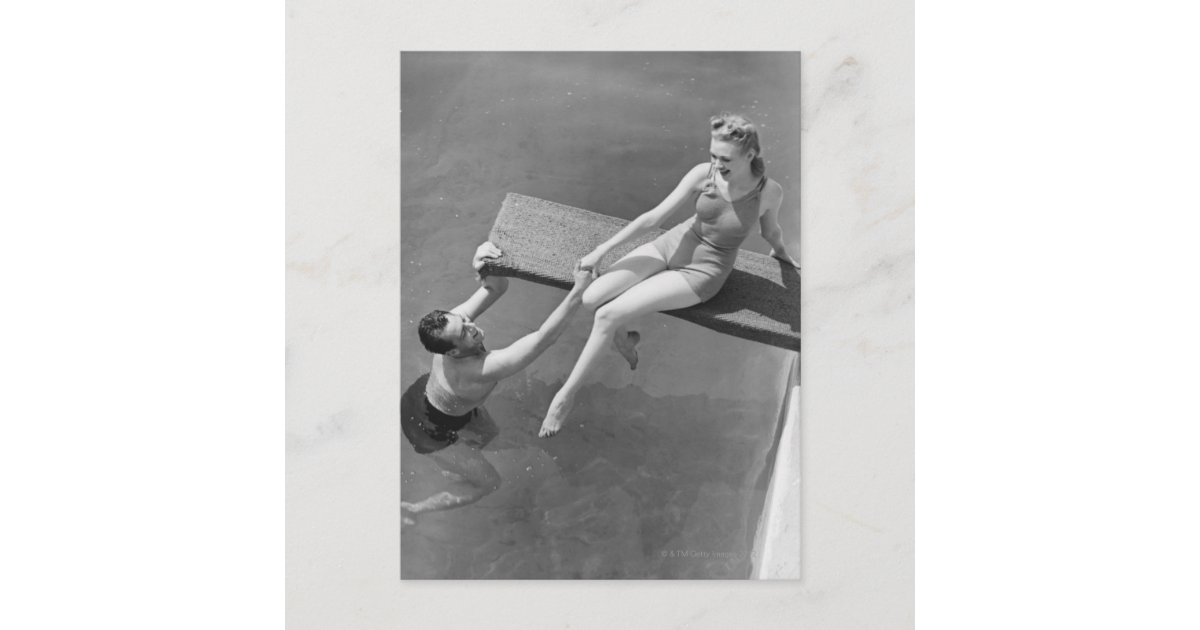 Woman on Diving Board Postcard | Zazzle