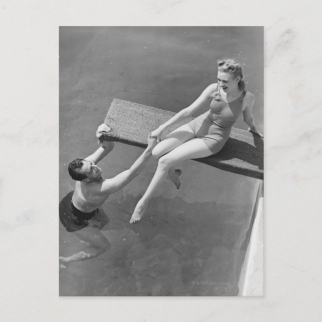 Woman on Diving Board Postcard (Front)