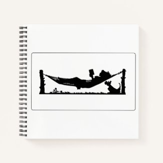 Woman on Hammock Reading Notebook