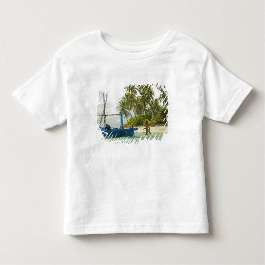 Woman on small traditional fishing boat, toddler t-shirt