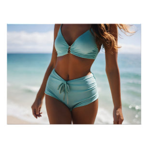 Woman on the beach photo print