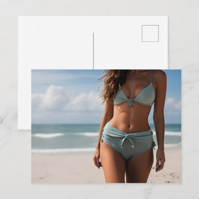 Woman on the beach postcard (Front/Back)