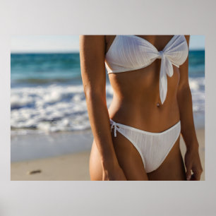 Woman on the beach poster