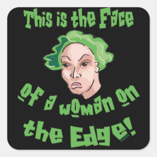 Woman on the Edge Square Sticker