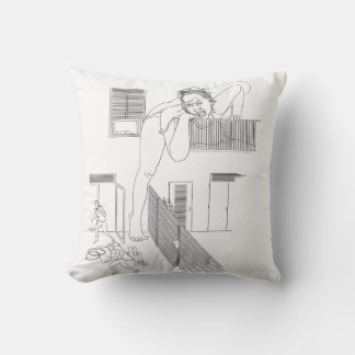 Woman on the warpath throw pillow