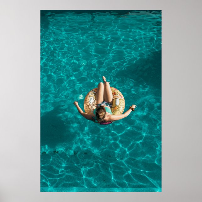 Woman on yellow inflatable floater poster (Front)