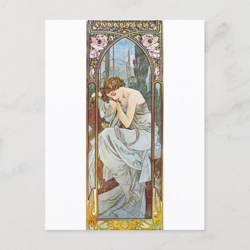 Woman Painting Art Nouveau Renaissance Postcard