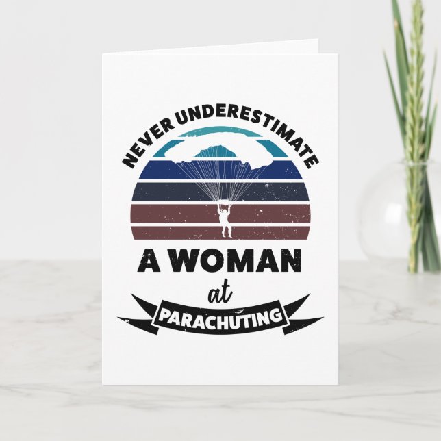 Woman Parachuting Funny Gift Wife Card (Front)