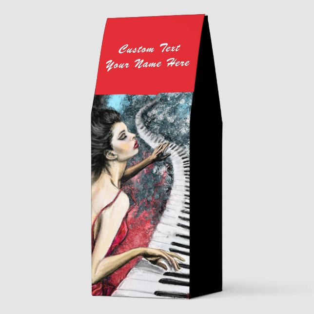 Woman Piano Player Roasted Coffee Personalized (Back)