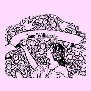 Woman picking apples rubber stamp