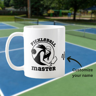 Woman Pickleball Master Game Player Custom Name Coffee Mug