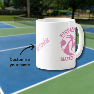 Woman Pickleball Master Game Player Custom Name Coffee Mug