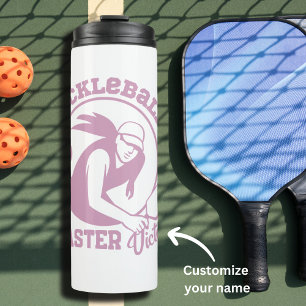 Woman Pickleball Master Game Player Custom Name Thermal Tumbler