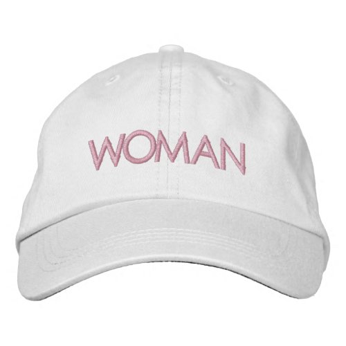 Woman pink text modern womens march embroidered baseball cap