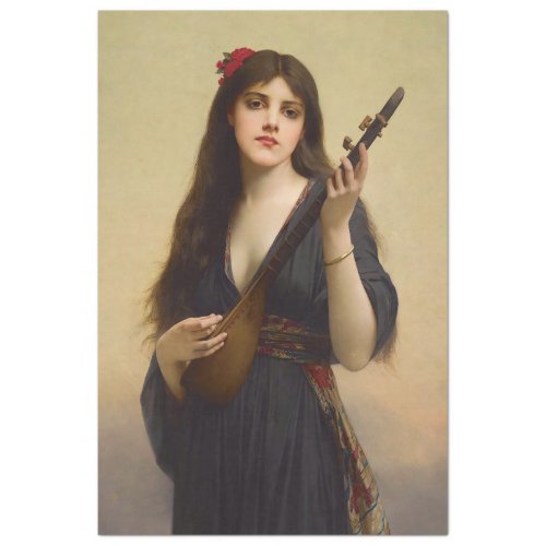 WOMAN PLAYING A LUTE _ JULES JOSEPH LEFEBVRE TISSUE PAPER