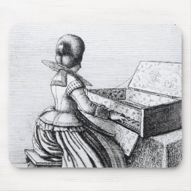 Woman Playing at a Keyboard, 1635 Mouse Pad (Front)